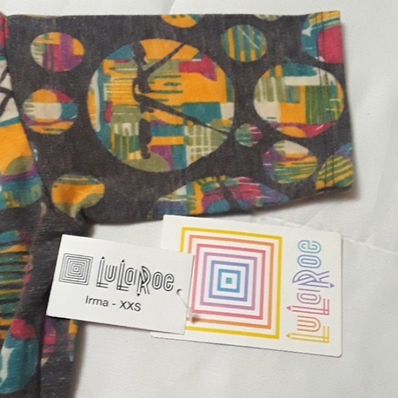 LuLaRoe NWT Sz XXS Gray Print High-Lo Tee Shirt - Picture 4 of 8